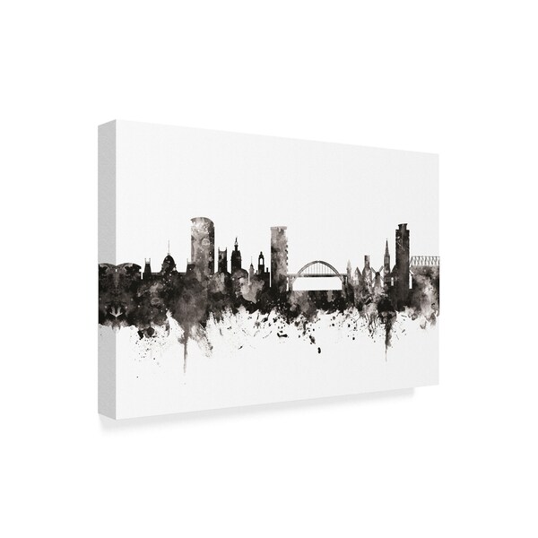 Michael Tompsett 'Sunderland England Skyline Black White' Canvas Art,16x24